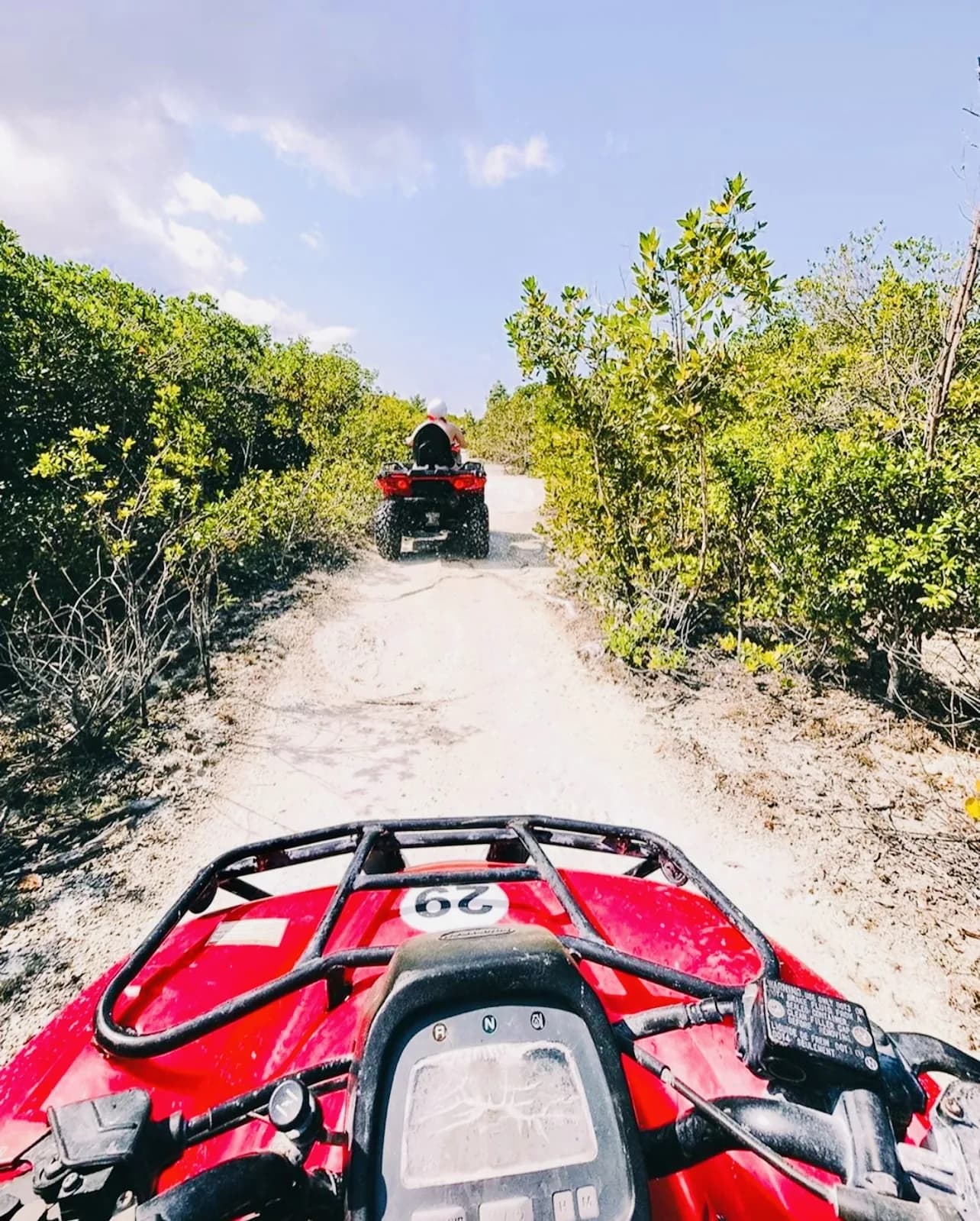 Cozumel ATV Jungle & Reef Adventure - atv red sandy trail in Cozumel